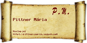 Pittner Mária névjegykártya